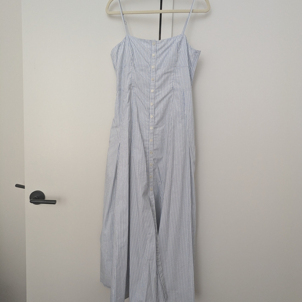 J. Crew Button-down cotton poplin dress in stripe